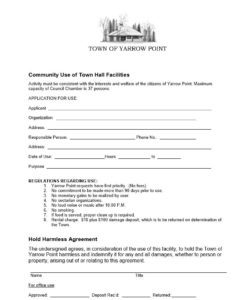 Yarrow Point town hall facility use application