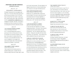2018 July 4th celebration schedule flyer