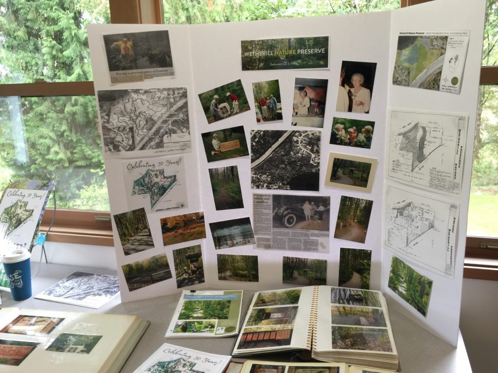Tri-fold nature preserve display with photos