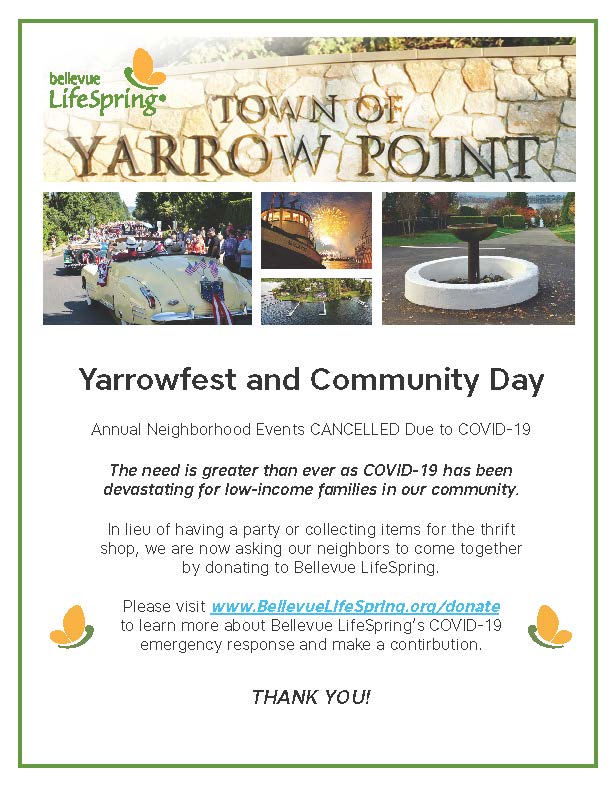 Yarrowfest and Community Day cancellation flyer