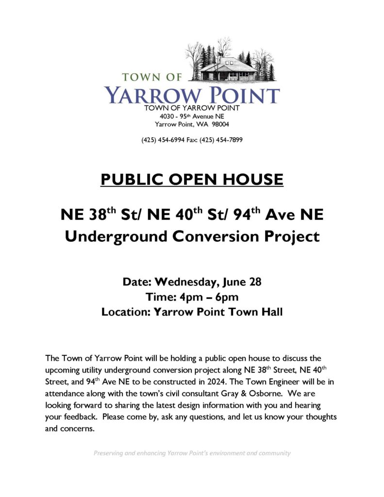 Yarrow Point public open house underground conversion