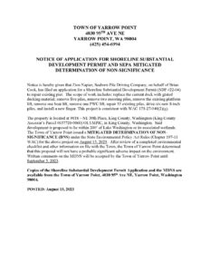 Yarrow Point shoreline permit public notice