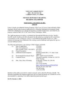 Public hearing notice document, Yarrow Point