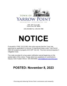 Yarrow Point official public notice poster