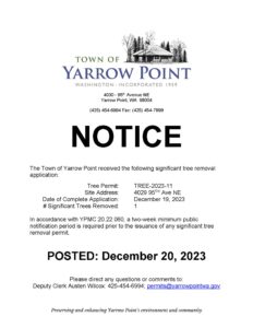 Notice posted December 20, 2023