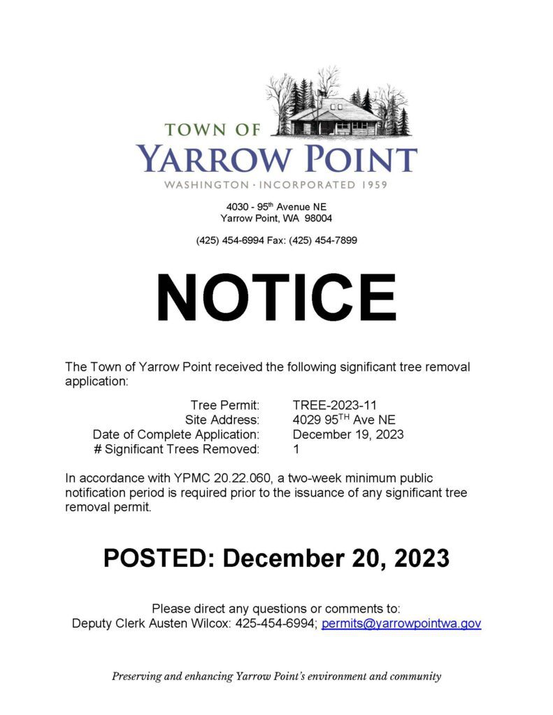 Notice posted December 20, 2023