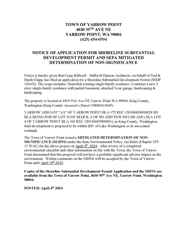 4415 91st Ave NE development notice