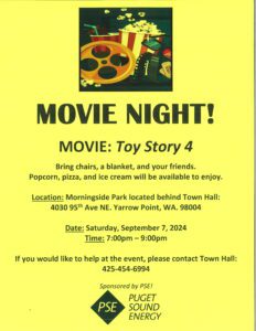 Toy Story 4 movie night flyer