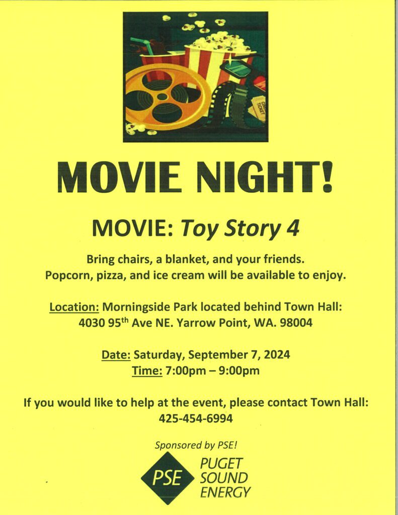 Toy Story 4 movie night flyer