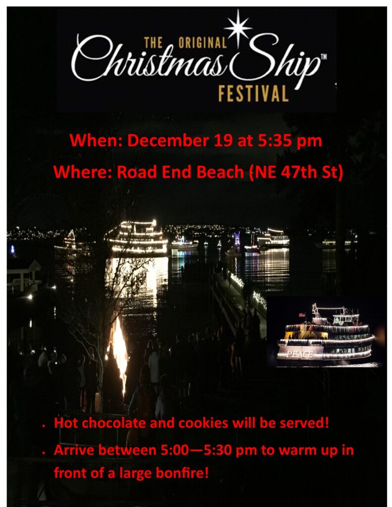 Christmas ship festival poster showing lit boats