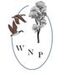 Oval logo with floral branch and butterflies