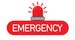 Red emergency button with siren icon