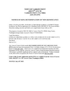 DNS posted July 16, 2025 - Yarrow Point