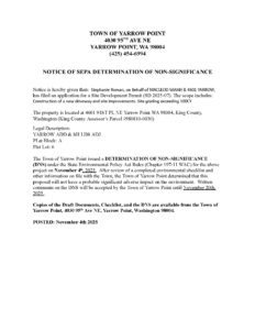 Yarrow Point SEPA determination public notice