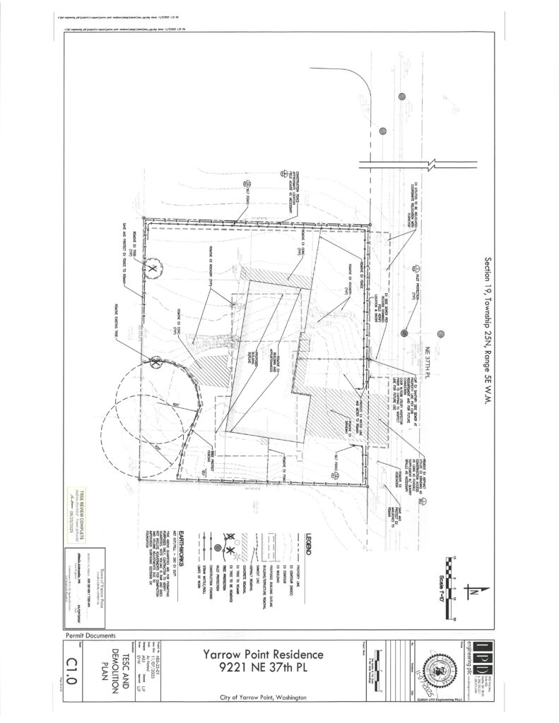 Architectural site plan for Yarrow Point residence